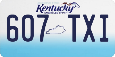 KY license plate 607TXI