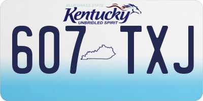 KY license plate 607TXJ