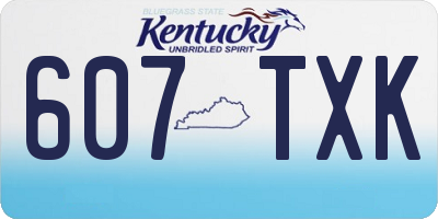 KY license plate 607TXK