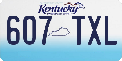 KY license plate 607TXL