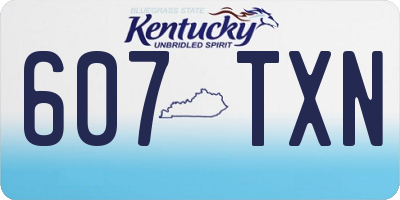 KY license plate 607TXN