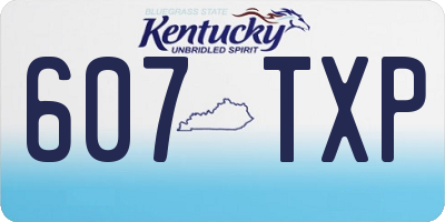 KY license plate 607TXP