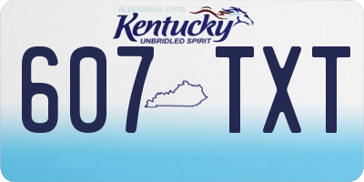 KY license plate 607TXT