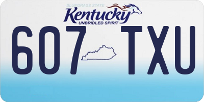 KY license plate 607TXU