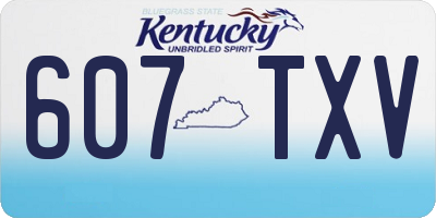 KY license plate 607TXV