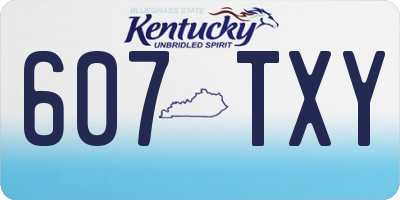 KY license plate 607TXY