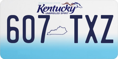 KY license plate 607TXZ