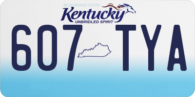 KY license plate 607TYA