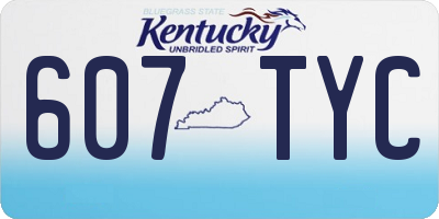 KY license plate 607TYC