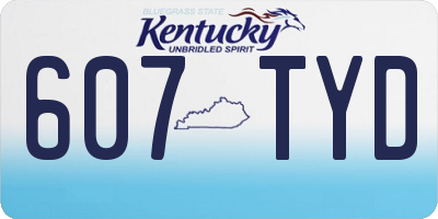 KY license plate 607TYD