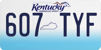 KY license plate 607TYF
