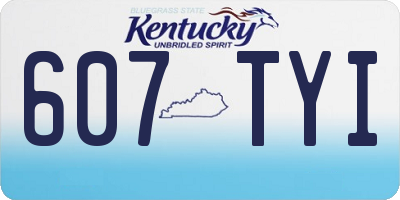 KY license plate 607TYI