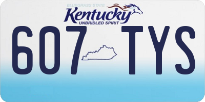 KY license plate 607TYS