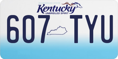 KY license plate 607TYU