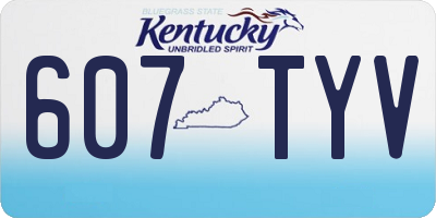 KY license plate 607TYV