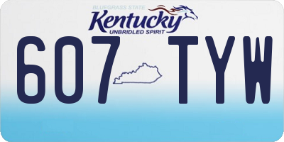 KY license plate 607TYW