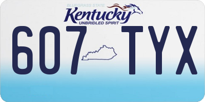 KY license plate 607TYX