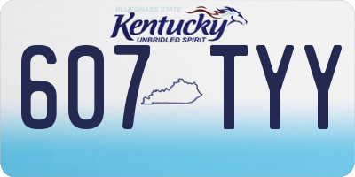 KY license plate 607TYY