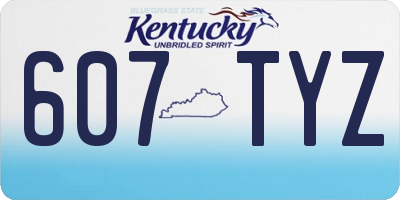 KY license plate 607TYZ