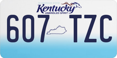 KY license plate 607TZC