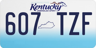 KY license plate 607TZF