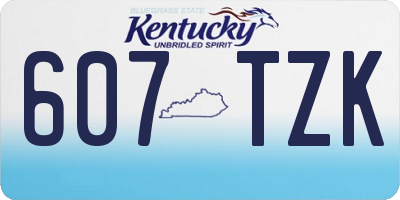 KY license plate 607TZK