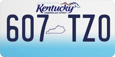 KY license plate 607TZO