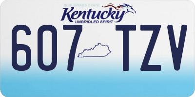 KY license plate 607TZV