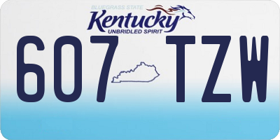 KY license plate 607TZW