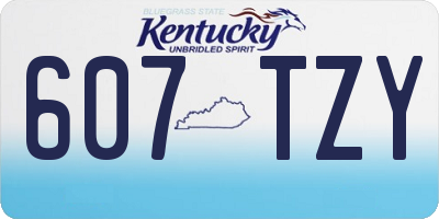 KY license plate 607TZY