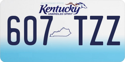 KY license plate 607TZZ