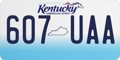 KY license plate 607UAA