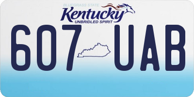 KY license plate 607UAB
