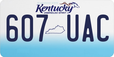 KY license plate 607UAC