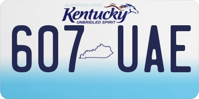KY license plate 607UAE