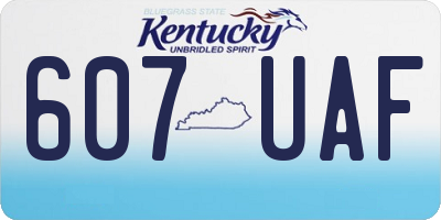 KY license plate 607UAF