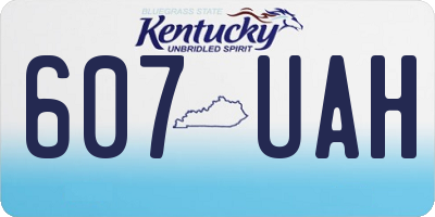 KY license plate 607UAH