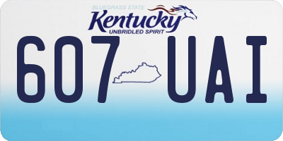 KY license plate 607UAI