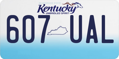 KY license plate 607UAL