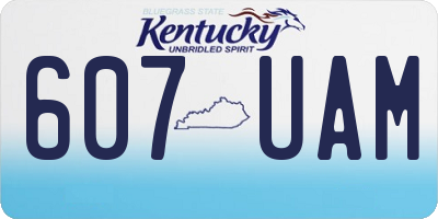 KY license plate 607UAM