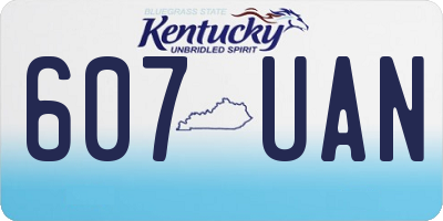 KY license plate 607UAN