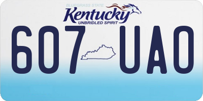 KY license plate 607UAO