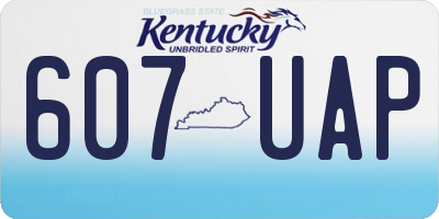 KY license plate 607UAP