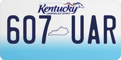 KY license plate 607UAR