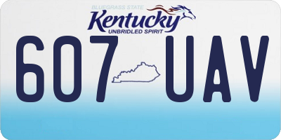 KY license plate 607UAV