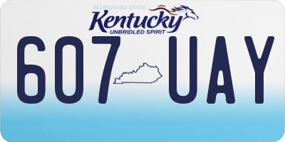 KY license plate 607UAY