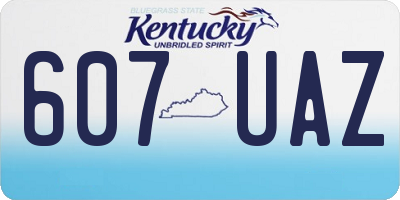 KY license plate 607UAZ