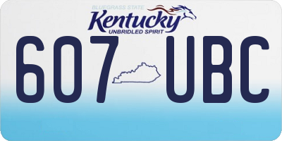 KY license plate 607UBC