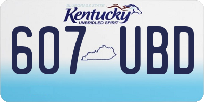 KY license plate 607UBD