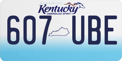 KY license plate 607UBE